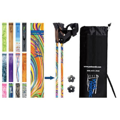 York Nordic Official Walking Poles | True Nordic Glove Grip | 29 Designs | Up to 6'4" - Niksstuff