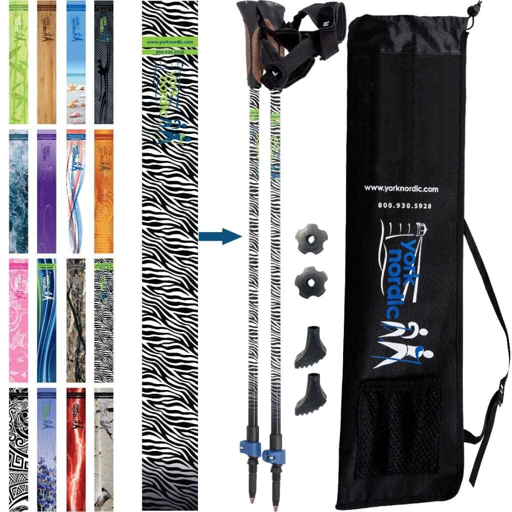 York Nordic Official Walking Poles | True Nordic Glove Grip | 29 Designs | Up to 6'4" - Niksstuff