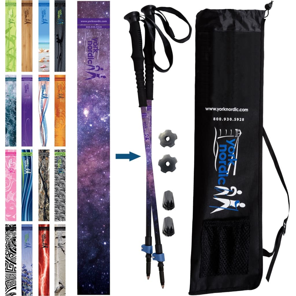 York Nordic Casual Trek Hiking & Walking Poles – Trek Grip with Flip Locks