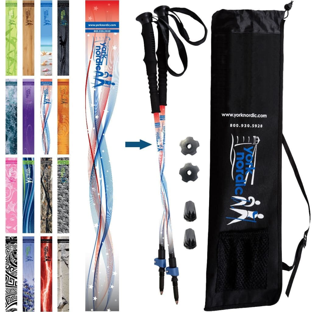 York Nordic Casual Trek Hiking & Walking Poles – Trek Grip with Flip Locks