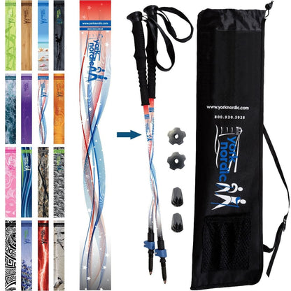 York Nordic Casual Trek Hiking & Walking Poles – Trek Grip with Flip Locks