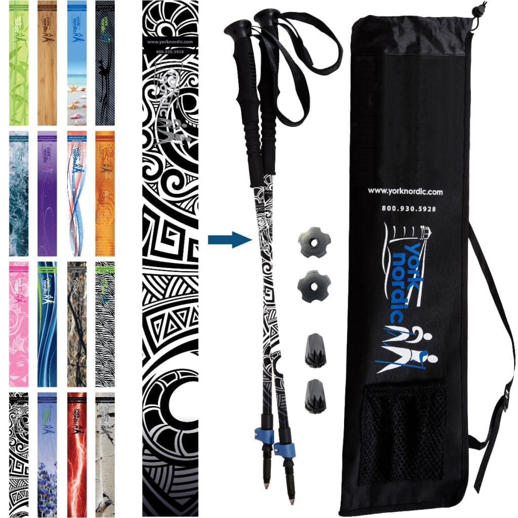 York Nordic Casual Trek Hiking & Walking Poles – Trek Grip with Flip Locks