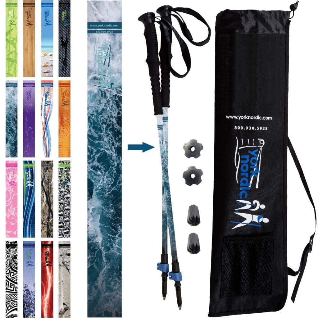 York Nordic Casual Trek Hiking & Walking Poles – Trek Grip with Flip Locks
