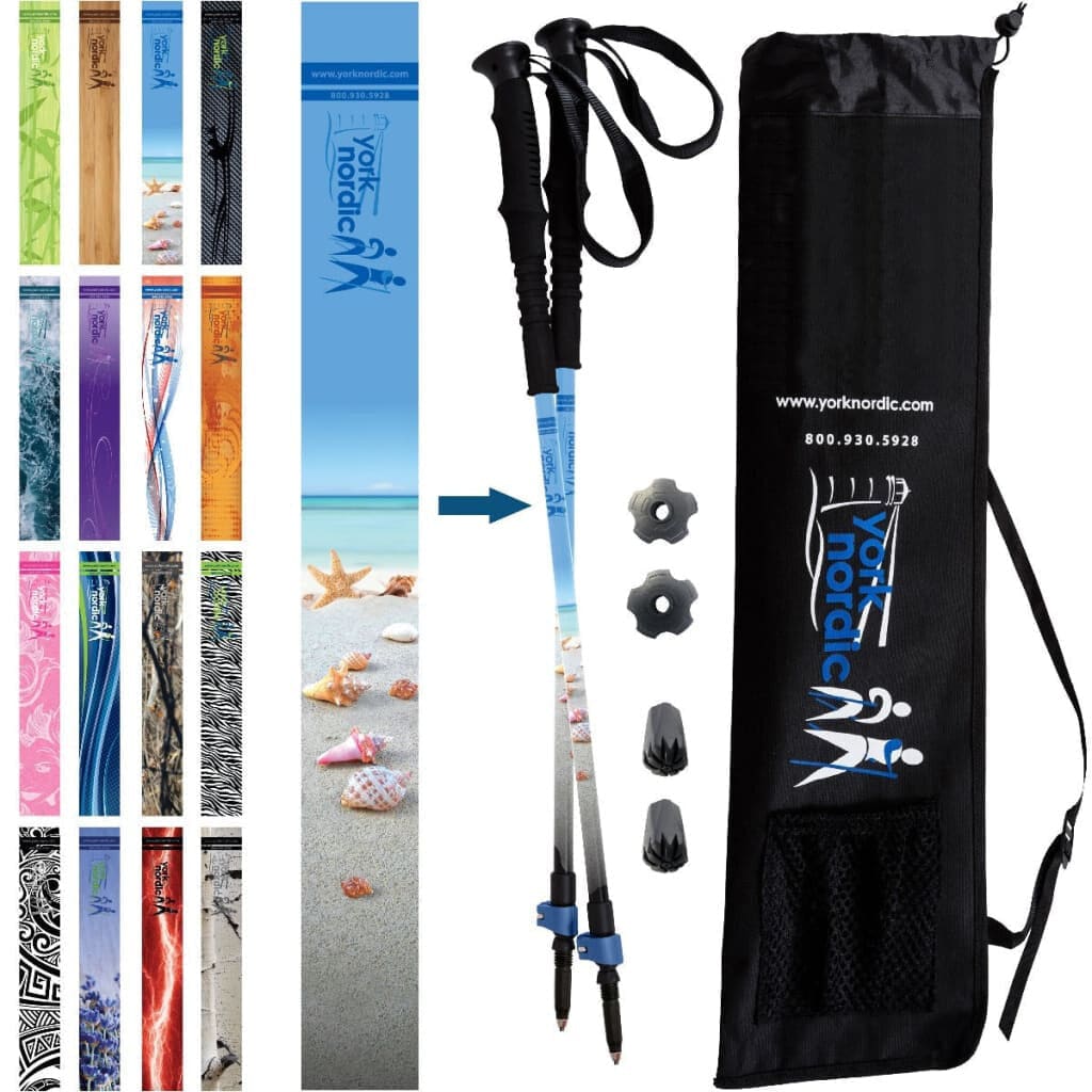 York Nordic Casual Trek Hiking & Walking Poles – Trek Grip with Flip Locks