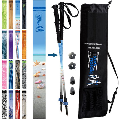 York Nordic Casual Trek Hiking & Walking Poles – Trek Grip with Flip Locks