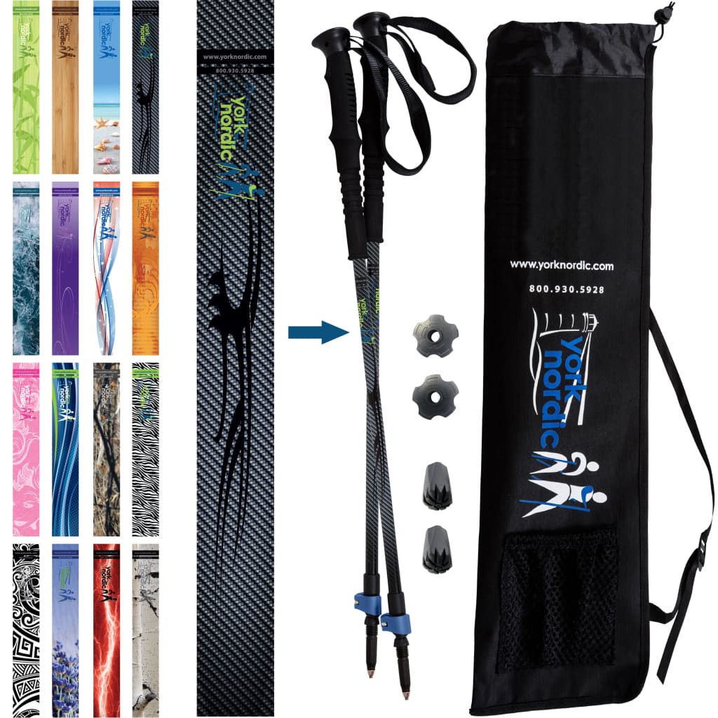 York Nordic Casual Trek Hiking & Walking Poles – Trek Grip with Flip Locks