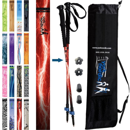 York Nordic Casual Trek Hiking & Walking Poles – Trek Grip with Flip Locks
