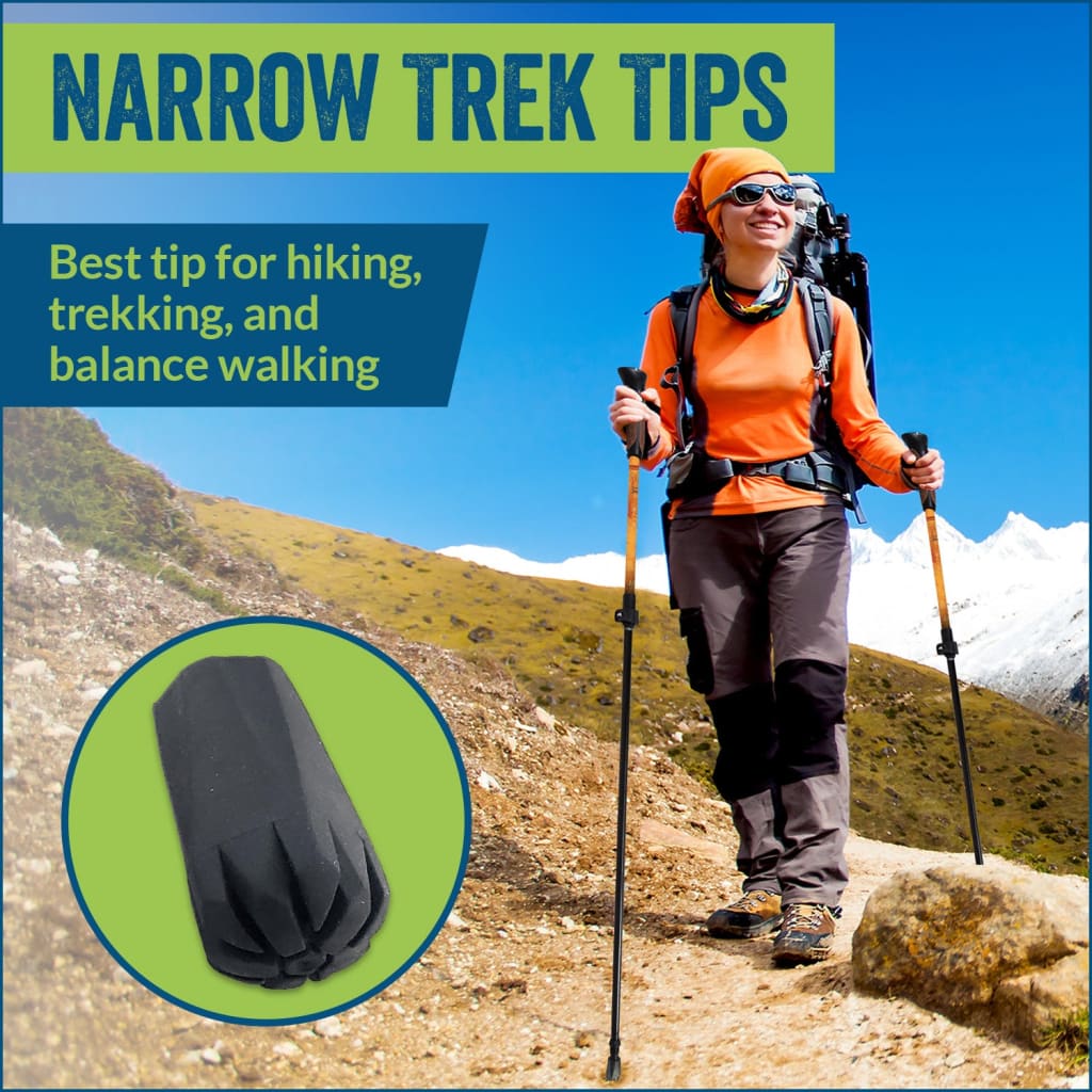 York Nordic Narrow Profile Rubber Trekking Pole Tips - 4 Pack - Niksstuff