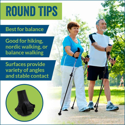 York Nordic Rubber Replacement Tips for Walking & Trekking Poles – 4-Pack