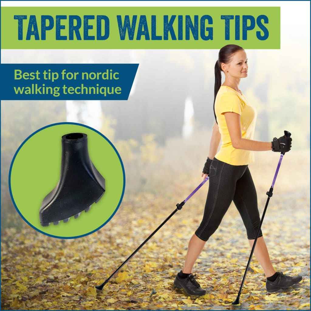 York Nordic Tapered Rubber Replacement Tips for Nordic & Power Walking Poles – 4-Pack