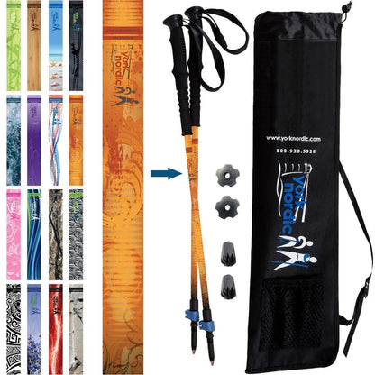 York Nordic Casual Trek Hiking & Walking Poles – Trek Grip with Flip Locks