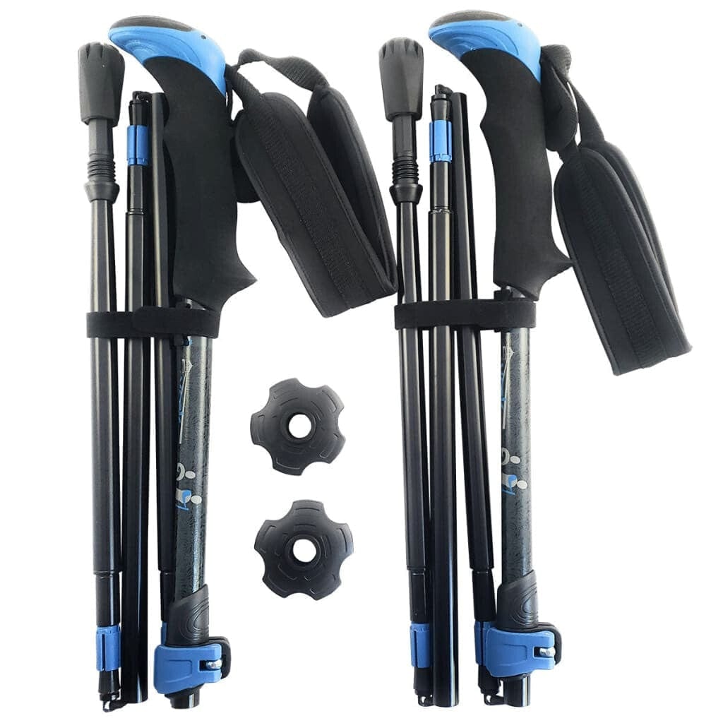 York Nordic Travel Folding Walking & Hiking Poles | Folds to 13.5" | 3 Sizes | Nordic or Trek Grip - Niksstuff