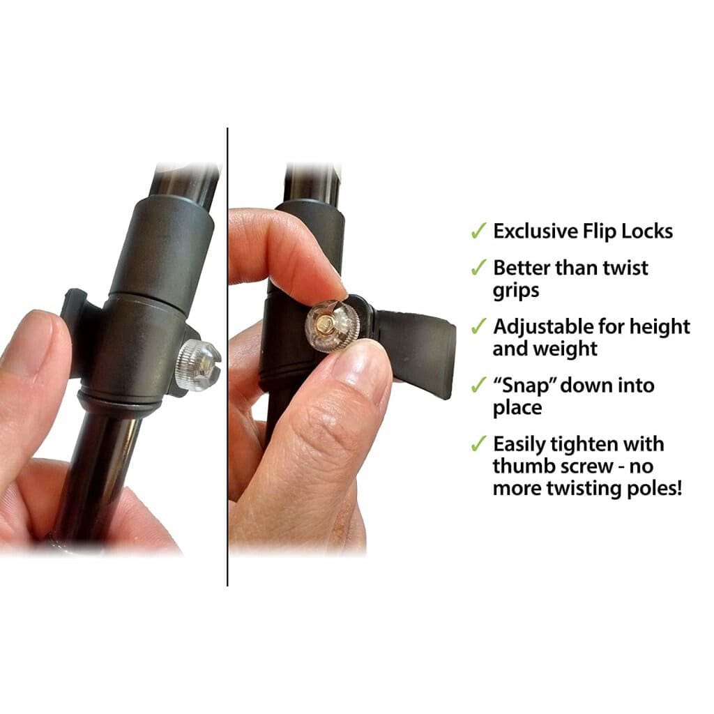 York Nordic Travel Folding Walking & Hiking Poles | Folds to 13.5" | 3 Sizes | Nordic or Trek Grip - Niksstuff