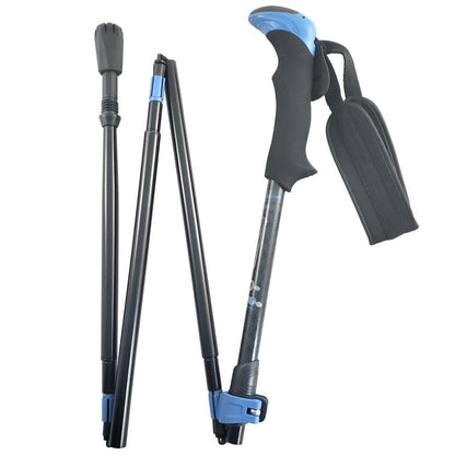 York Nordic Travel Folding Walking & Hiking Poles | Folds to 13.5" | 3 Sizes | Nordic or Trek Grip - Niksstuff